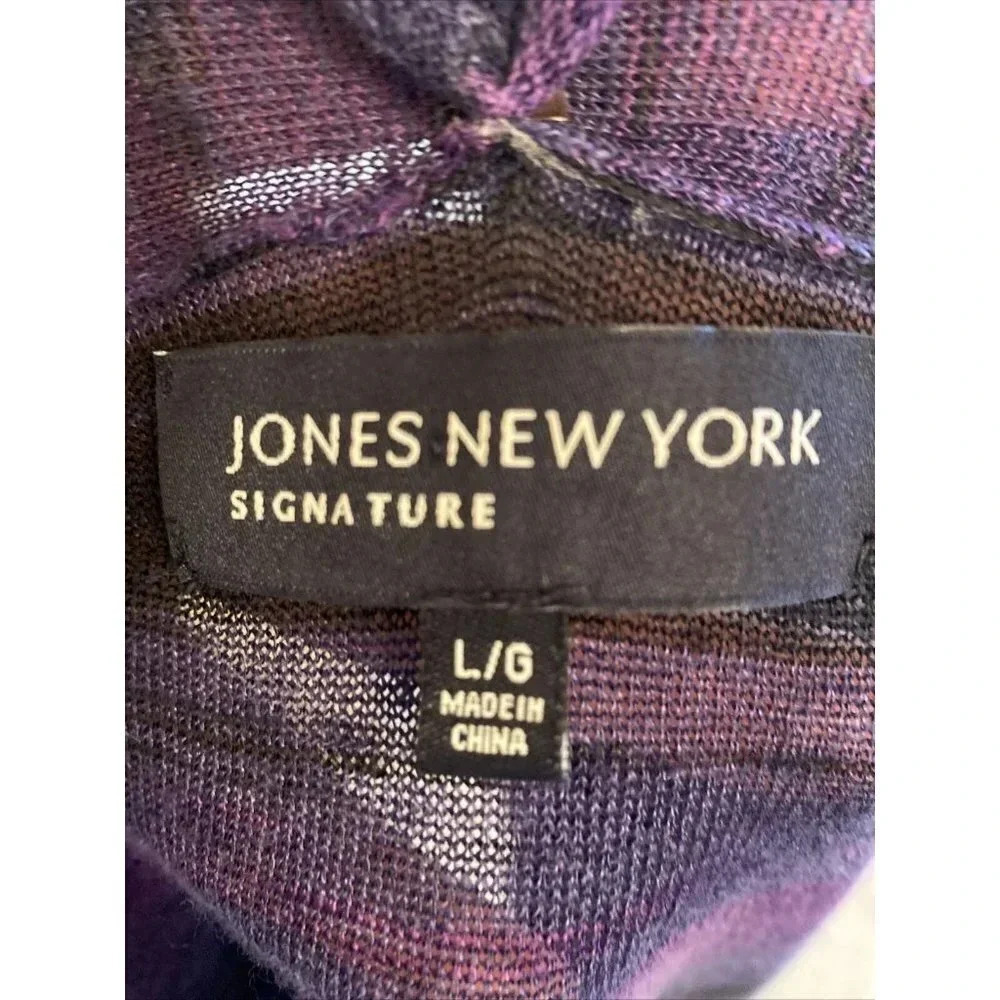 Jones New York Signature Woman Cotton Blend Open Front Jacket/Duster Size L - Picture 5 of 6